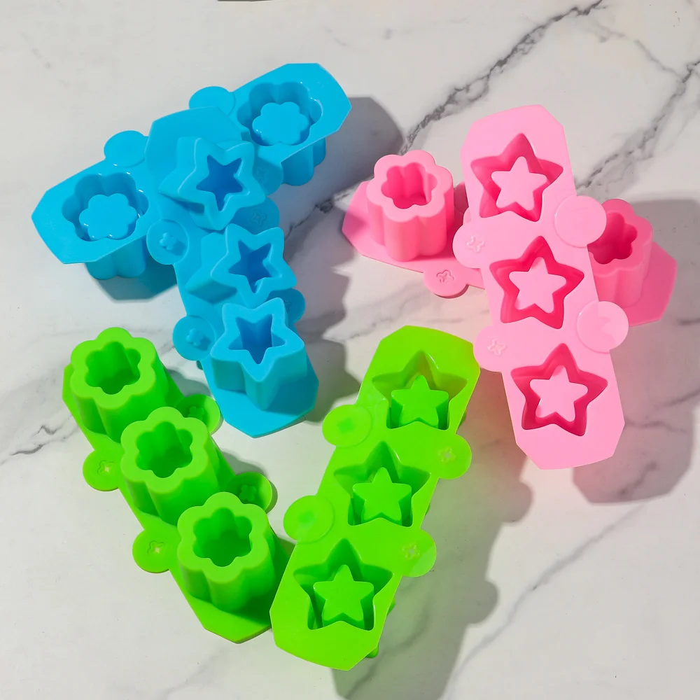 أصيص زهور خرسانة نجمة ، قالب سيليكون ، مزهرية عصارية تصنعها بنفسك ، قالب طين إسمنت جبسي ، أداة زراعة يدوية الصنع ، 3 فتحات