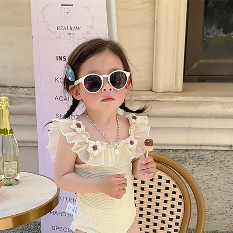 女の子のための花柄のワンピース水着,夏の水着