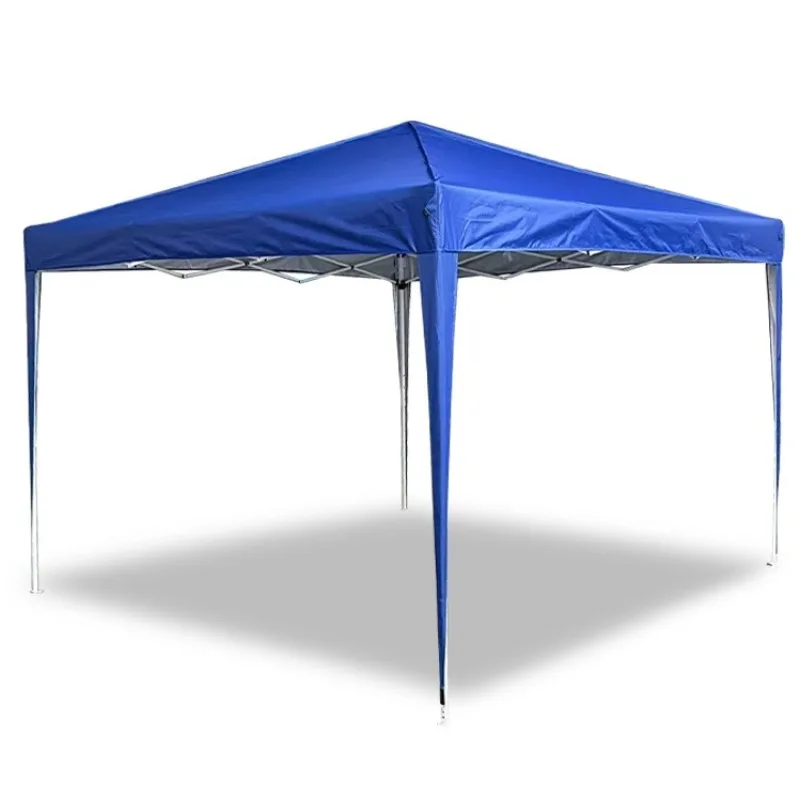 3x3m Four-sided Folding Pop Up Canopy Tent, Outdoor Sun Protection Rainproof Pavilion for Stall, Exhibition, Camping and Beach