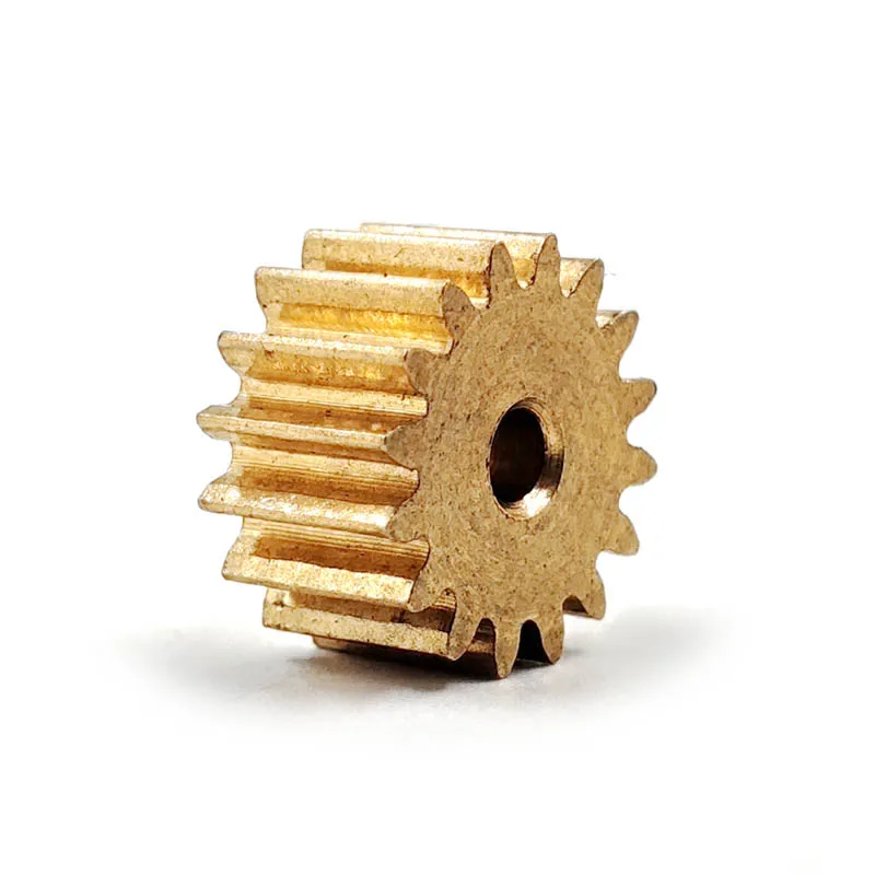 16T 0.8M Copper Gear OD=14.4mm Thickness 8mm Hole 3mm 16 Teeth Brass Metal Pinion 163B DIY Motor Repair Parts