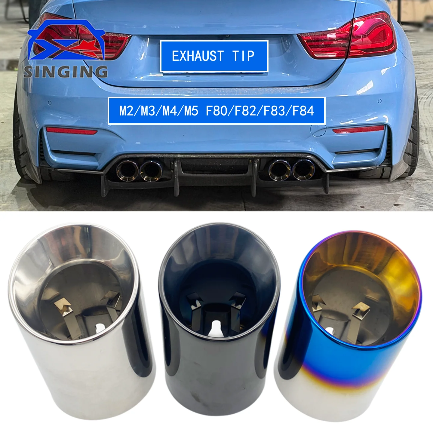 For M2 M2C M3 M4 F80 F82 F83 F84 F87 F90 Exhaust Tip End Pipe Protector Cover Decorative Auto Part Modification Outlet 96mm