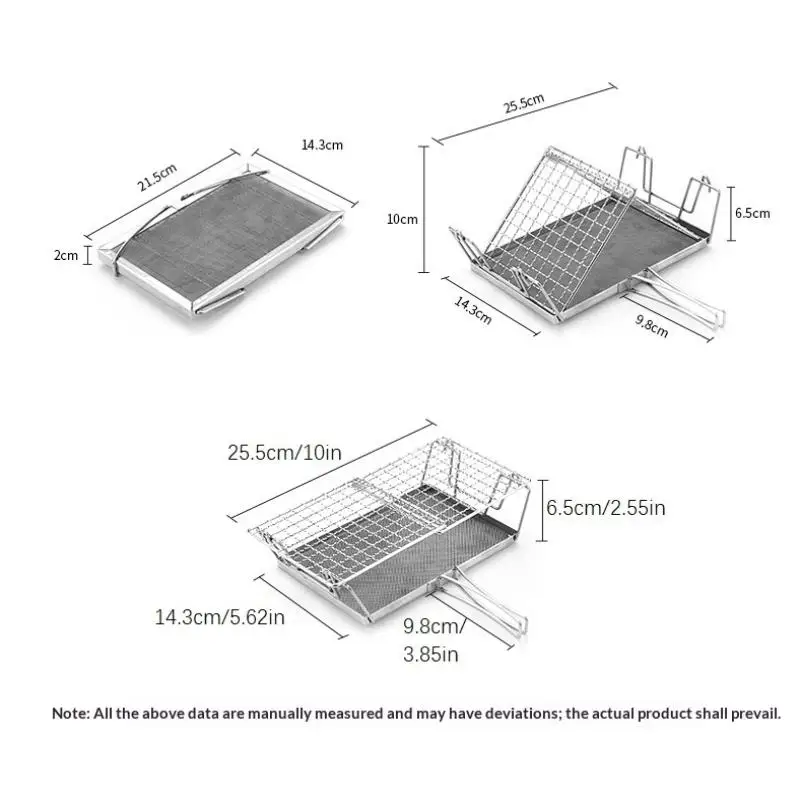 رف محمصة محمولة قابلة للطي من الفولاذ المقاوم للصدأ، رف سلكي للخبز متعدد الاستخدامات للتخييم والتنزه والنزهات #6