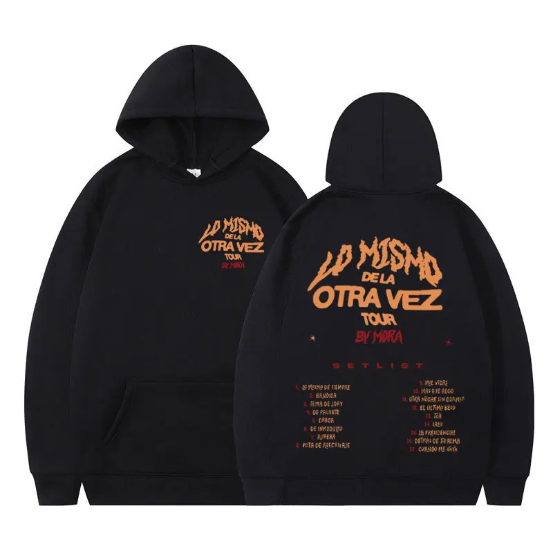 المغني مورا لو ميسمو دي لا أوترا فيز جولة 2025 طباعة هوديي موضة الهيب هوب البلوز للجنسين عادية فضفاض عالية الجودة البلوز #1