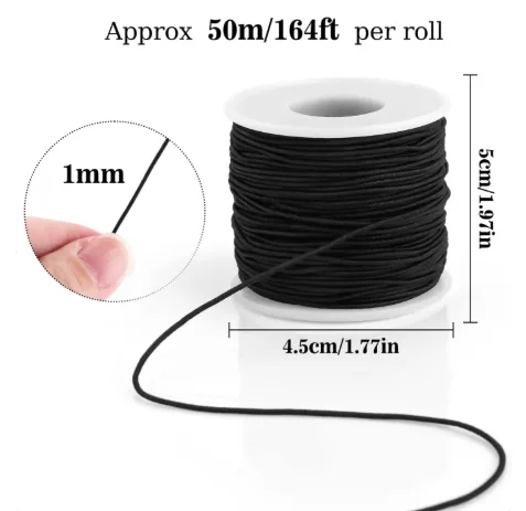 1mm Elastische Schnur 50m Elastischer Faden Perlenschnur für Armbänder Dehnbarer Faden Perlenschnur für Schmuckherstellung Armbänder Halsketten – Detail 3