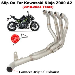 Slip On Motorcycle Exhaust Escape Full System Muffler 51mm Header Front Link Pipe For KAWASAKI Z900 A2 35KW 70KW 2017 - 2024