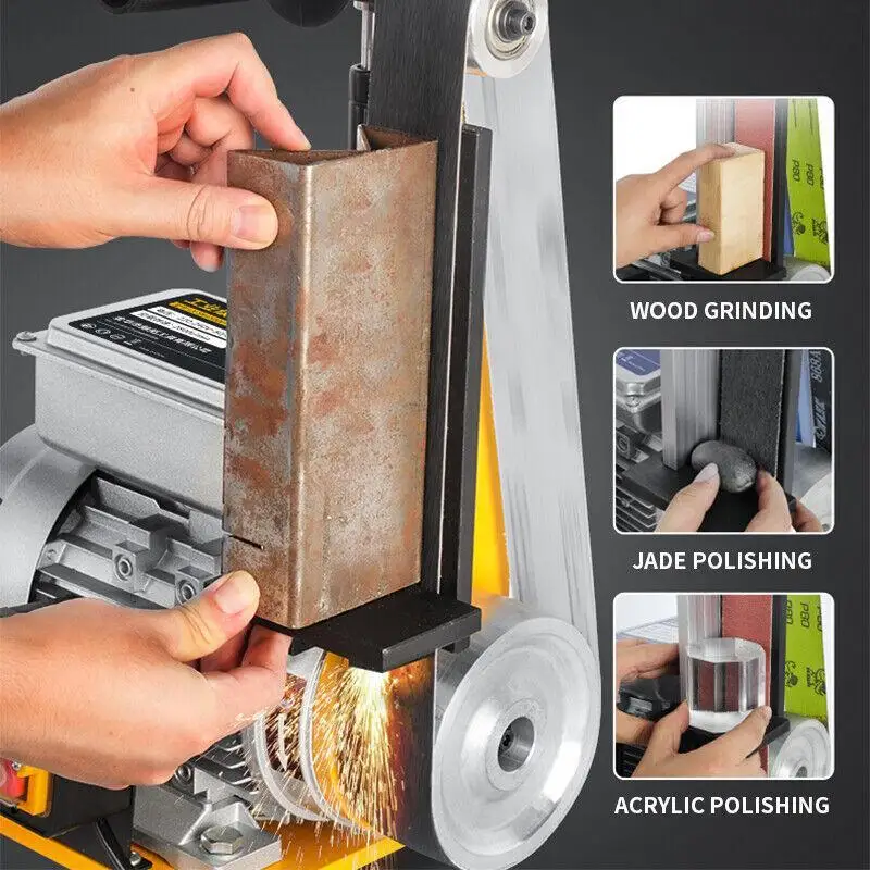 

1.5KW Industrial Adjustable Belt Grinding Machine Wood Metal Vertical Table Belt Disc Sander Electric Polishing Machine
