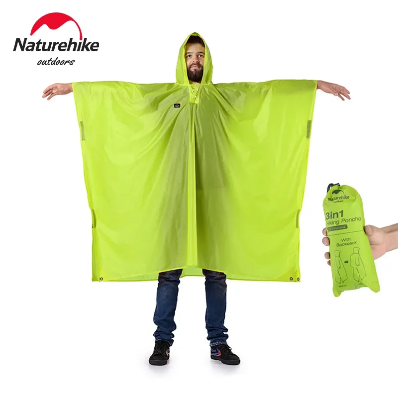 

Naturehike Rain Jacket 3 in 1 Ultralgiht Multifunction Raincoat Ultralight Outdoor Hiking Camping Rain Poncho Camping Mat