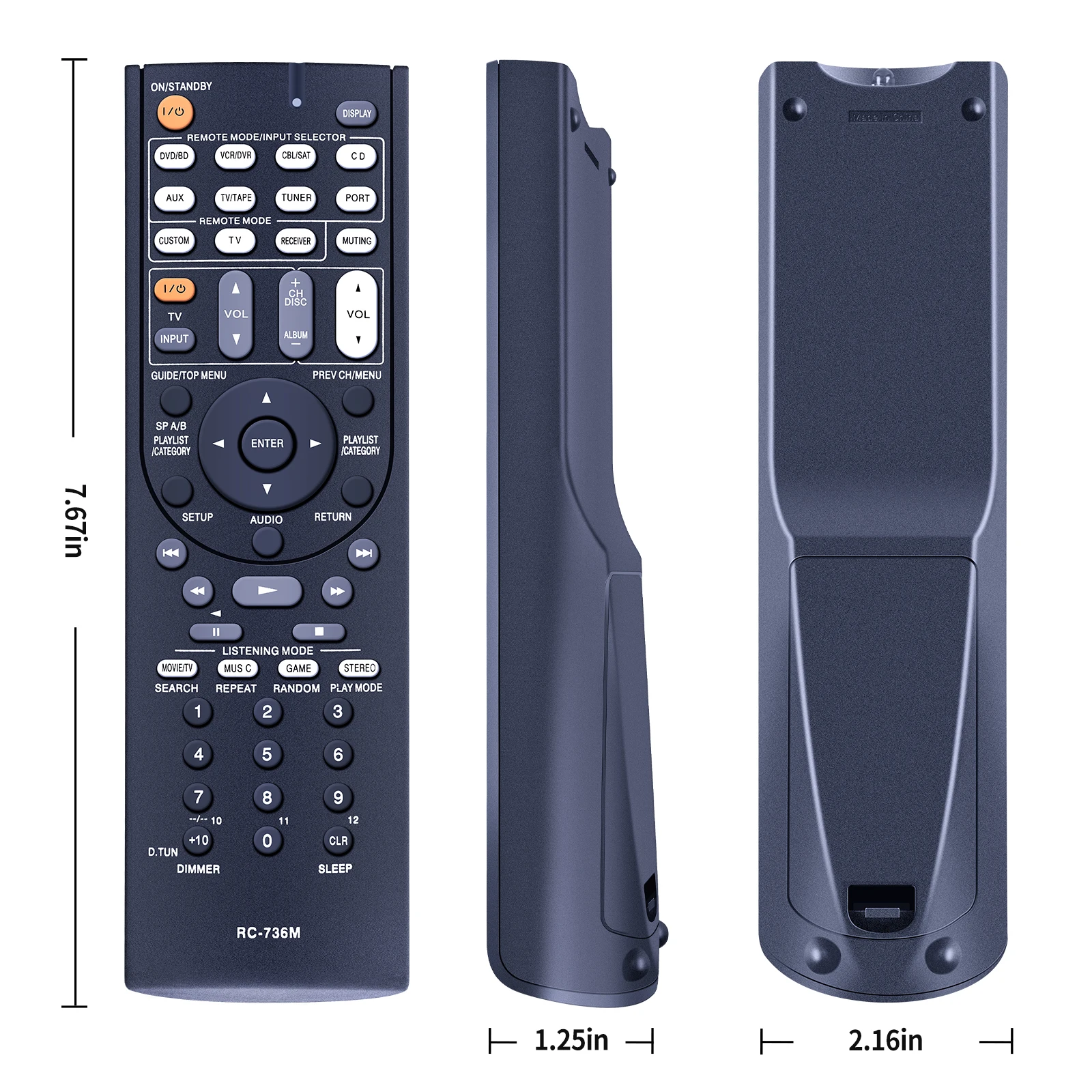 RC-736M Remote control Replace For ONKYO AV Receiver RC-737M RC-801M RC-836M RC-865M RC-762M RC-764M RC-810M RC-735M RC-738M