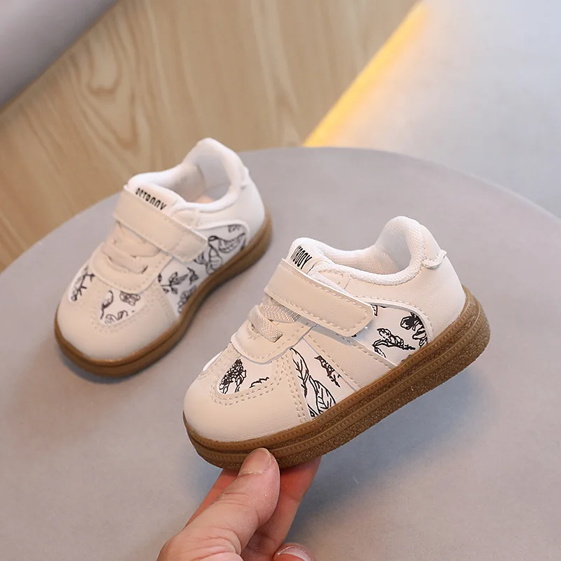 Autumn Graffiti Design New Baby Shoes Unisex Boys Girls Soft Non-Slip Sole Infant Casual Baby Walking Shoes