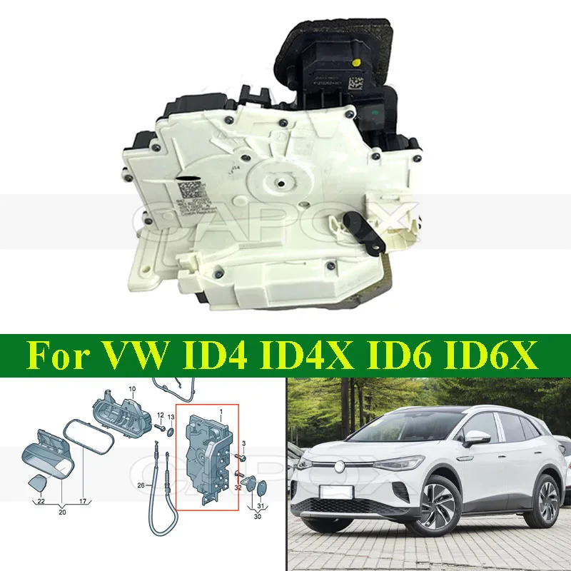 

CAPQX Car Door Lock Latch Mechanism Actuator For VW ID4 ID.4X ID6 ID.6X Door Lock Central Control Motor 4K1837015N 4K0839015AA