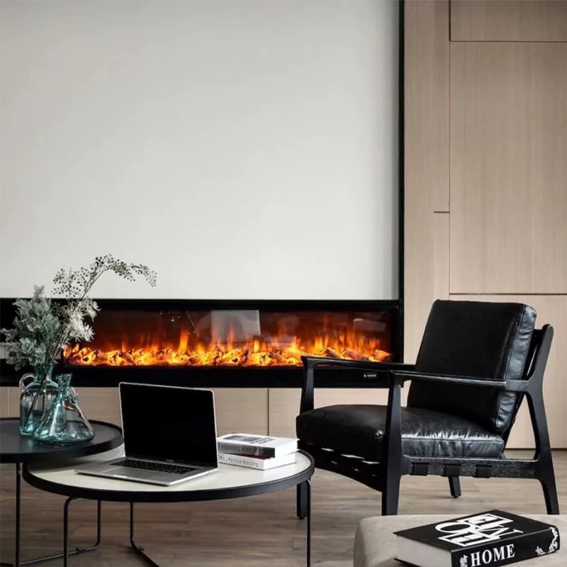 Factory Customized Electronic Fireplace Homestay Decoration Fireplace Simulation Flame Heater Home Living Room Embedded Fireplac