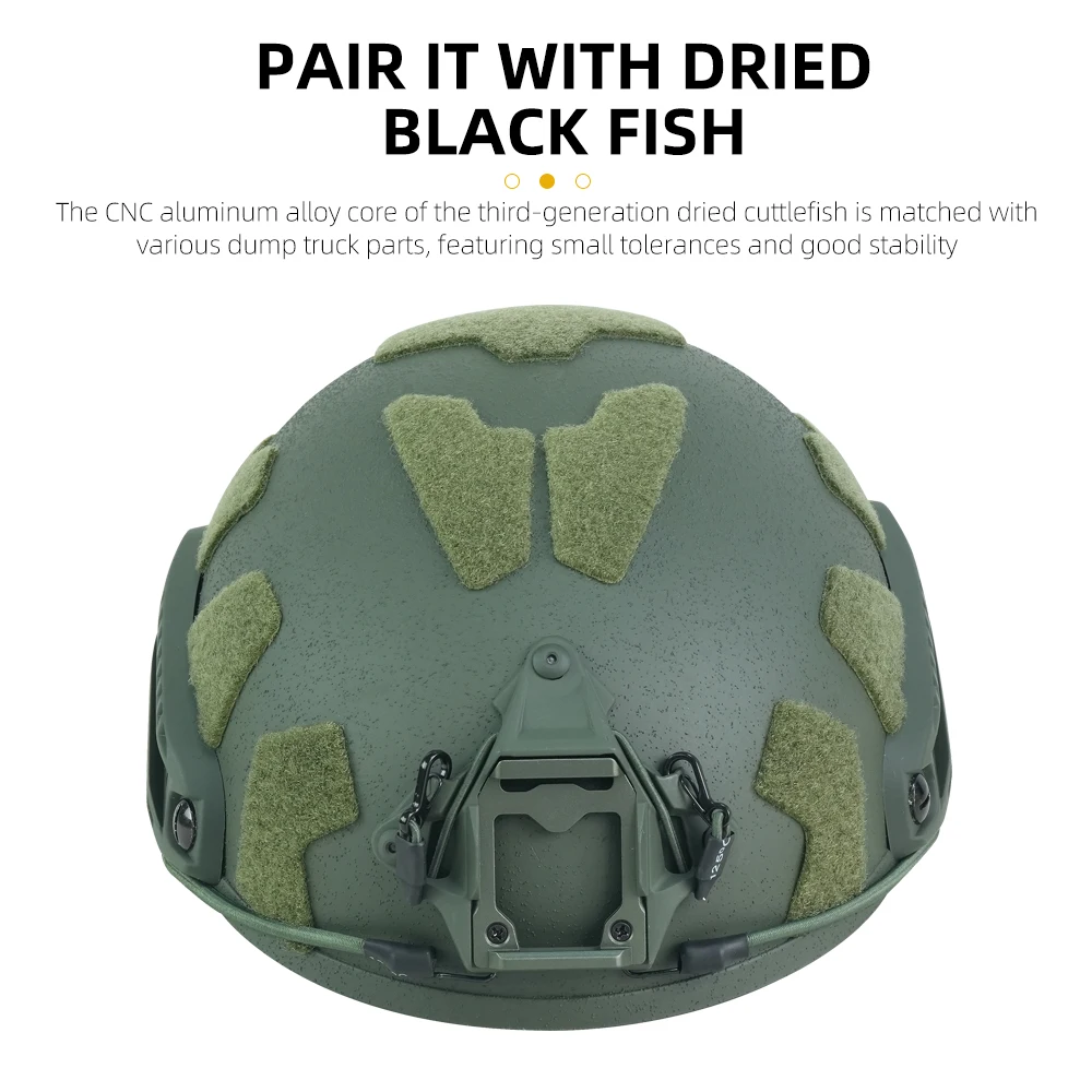 BOOIU Casco balistico tattico veloce Casco di sicurezza protettivo esterno in fibra di vetro SF taglio alto Casco con sospensione Wendy's