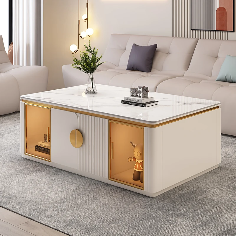 Sofa Side Table Floor Dining Tea Living Room Center Nordic Liftable Coffee Furniture Luxury Rattan Yemek Masasi Boards Tables