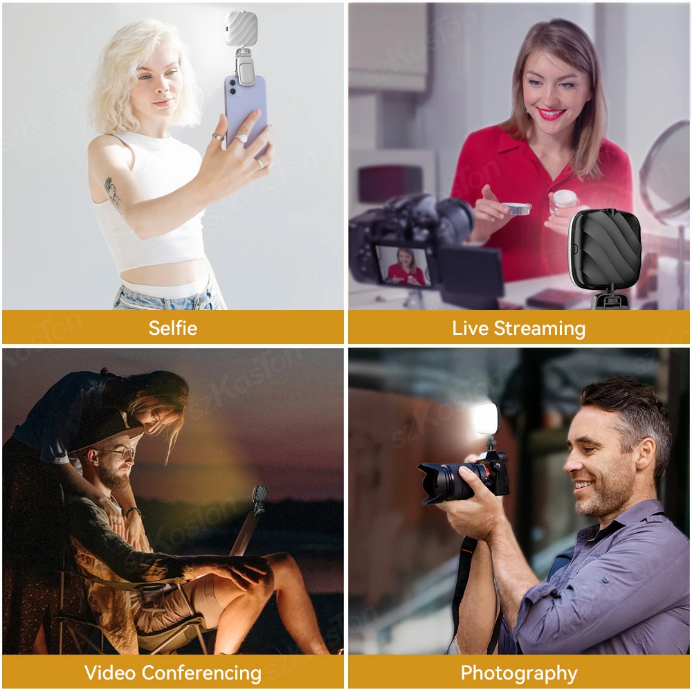 充電式LED自撮りライト,携帯電話ライト,写真,会議,ビデオ,メイクアップ,ライブストリーム,TikTok