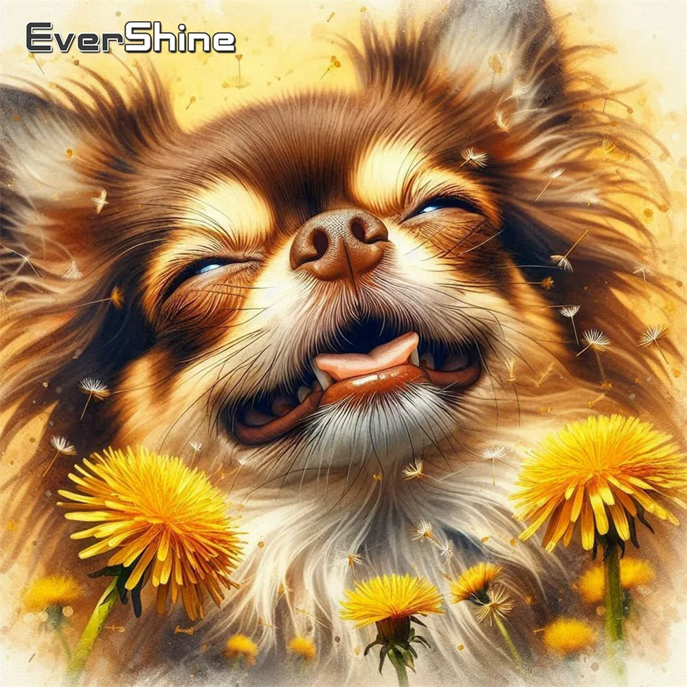 Evershine Vollbohrer Diamant Stickerei Hund Kreuzstich Mosaik Tier Kits Malerei Blume Neuankömmling Handgemacht Hobby