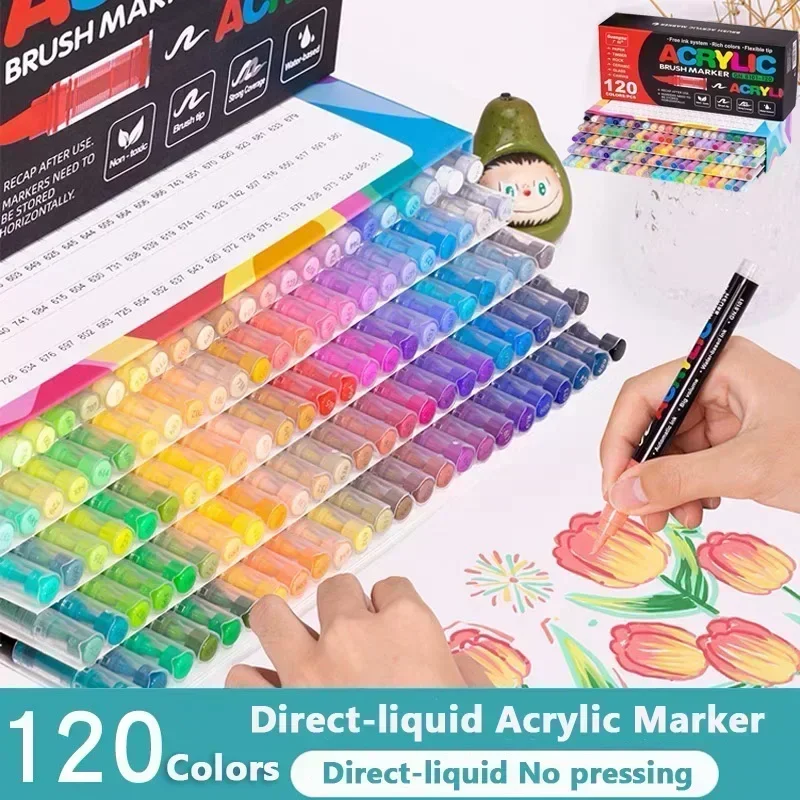 marcador acrilico direto liquido pincel canetas marcadoras para pintura em rocha pedra ceramica vidro artigos de papelaria arte suprimentos 12168 cores 01