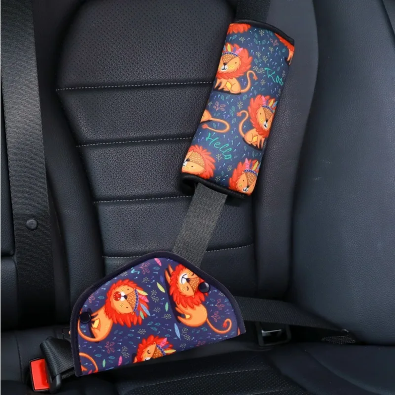 

Universal Car Safe Seat Belt Cover Soft Adjustable Triangle Safety Seat Belt Pad Clips Protection Car Anti-Neck Neck for Kids