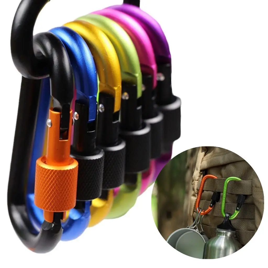 4Pcs Taktische Karabiner D Form Karabiner Clip Schlüssel Tourist Schlüsselbund Set Aluminium Legierung Camping Überleben Schnalle Multi Schlüssel halter