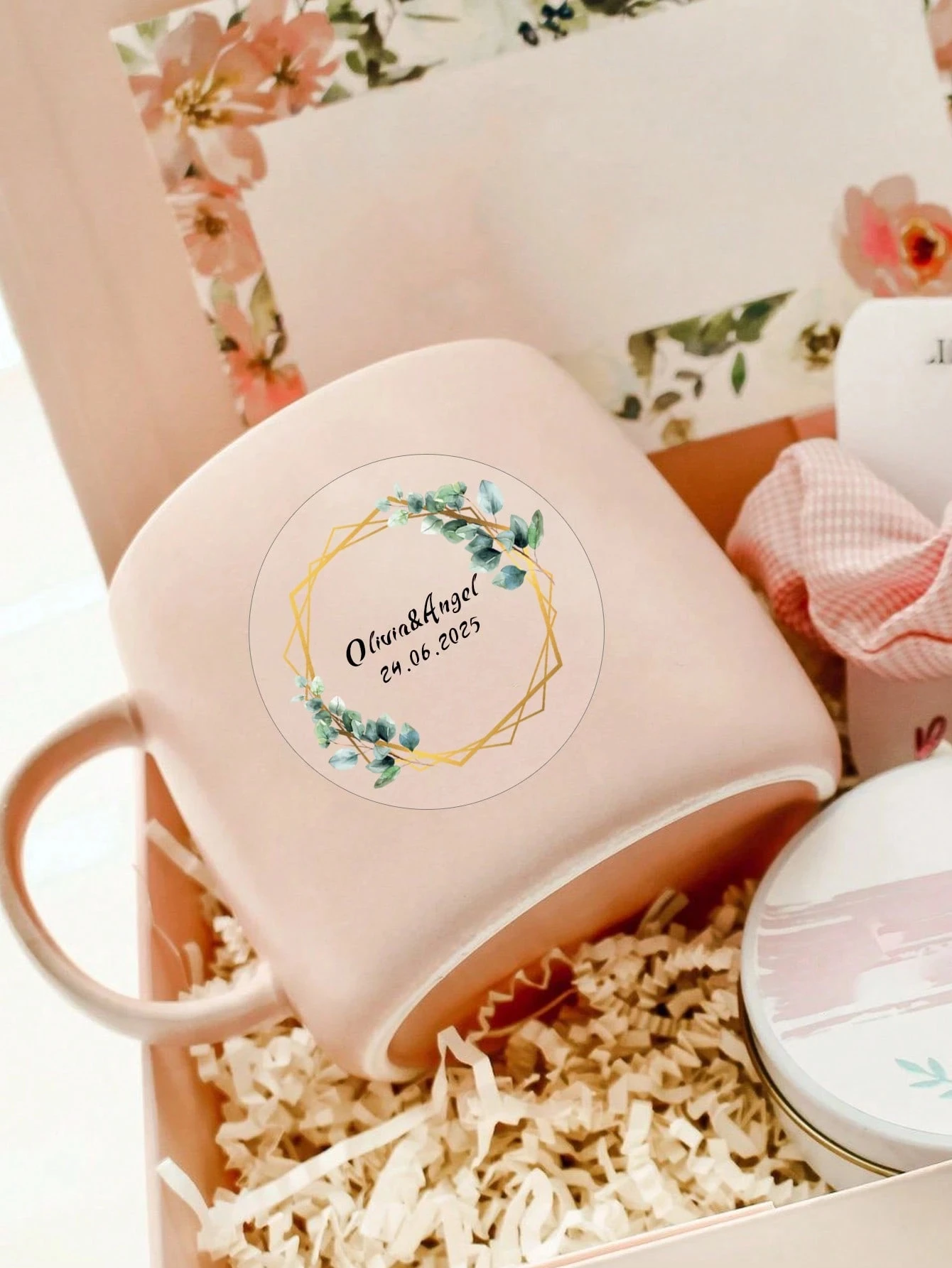 54-540 pezzi 4 cm etichette di nozze personalizzate trasparenti, adesivo di nozze circolare personalizzato, design foglia verde, nome personalizzato e adesivo data