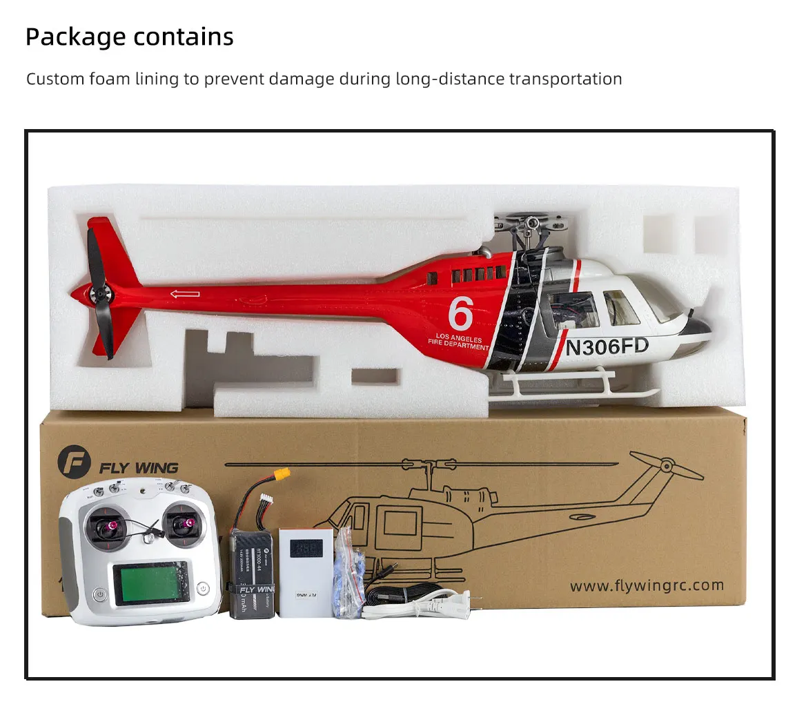 Flywing Bell 206 V4 RC Helicopter four blades Helicopter 1:16 RC helicopter 450 6CH GPS Aircraft Bell 206 v3 RC Scale Helicopter