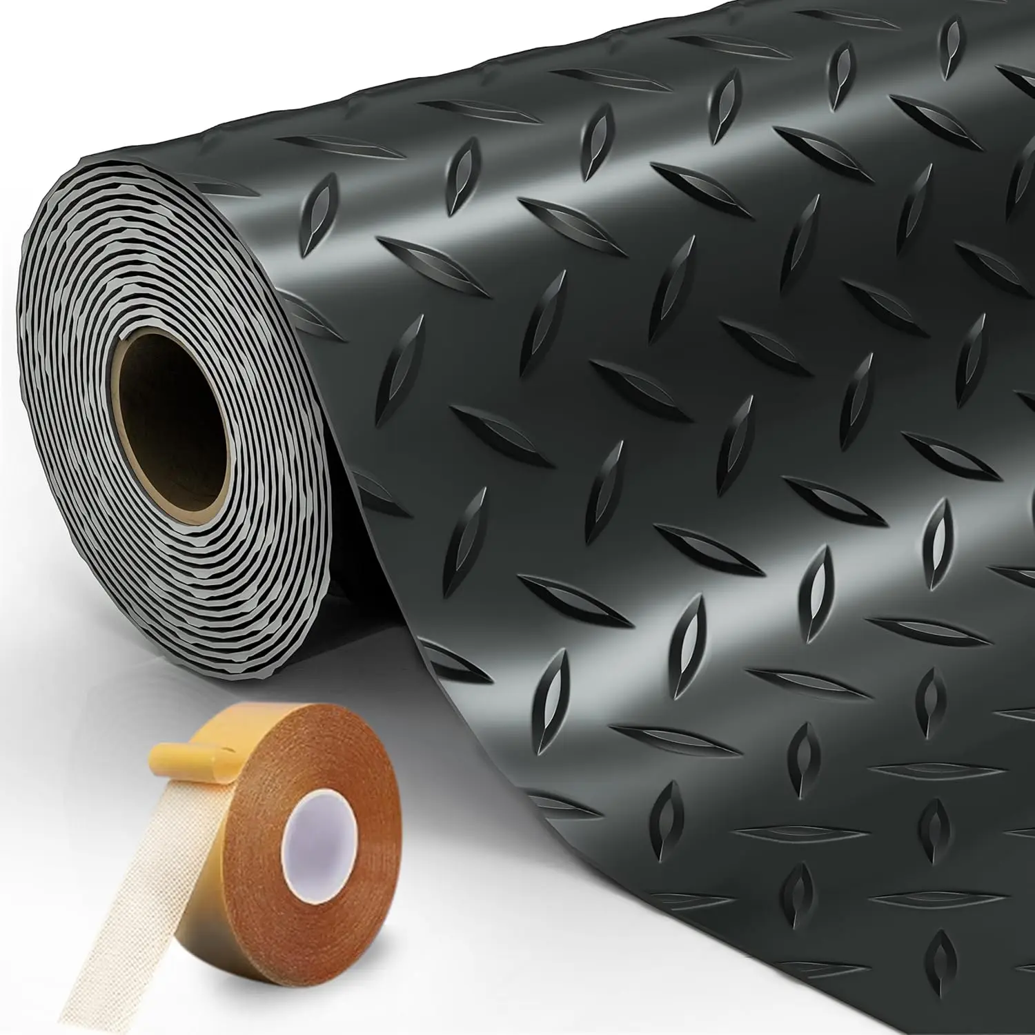 

Heavy Duty Garage Floor Mat 8.2x21FT 172.2 SQFT, 2.8mm Thickened PVC Diamond Plate Garage Flooring Roll for Under Car Parking
