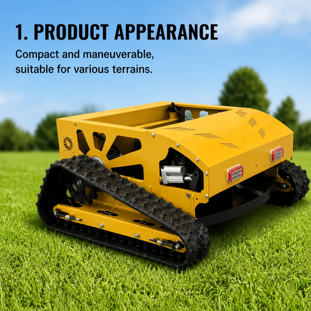 Crawler Lawn Mower, Industrial Vegetation Mowe, for Common Lawn, Golf Courses, Forest Lawn, Soccer Field