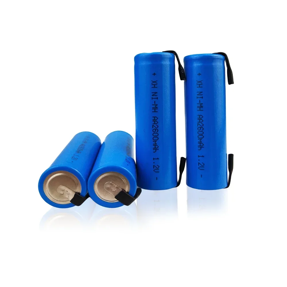 1,2 v AA Akku 100% neue original 1,2 v 2600mah AA NiMH Batterie mit Solder Pins DIY Elektrische rasierer zahnbürste Spielzeug