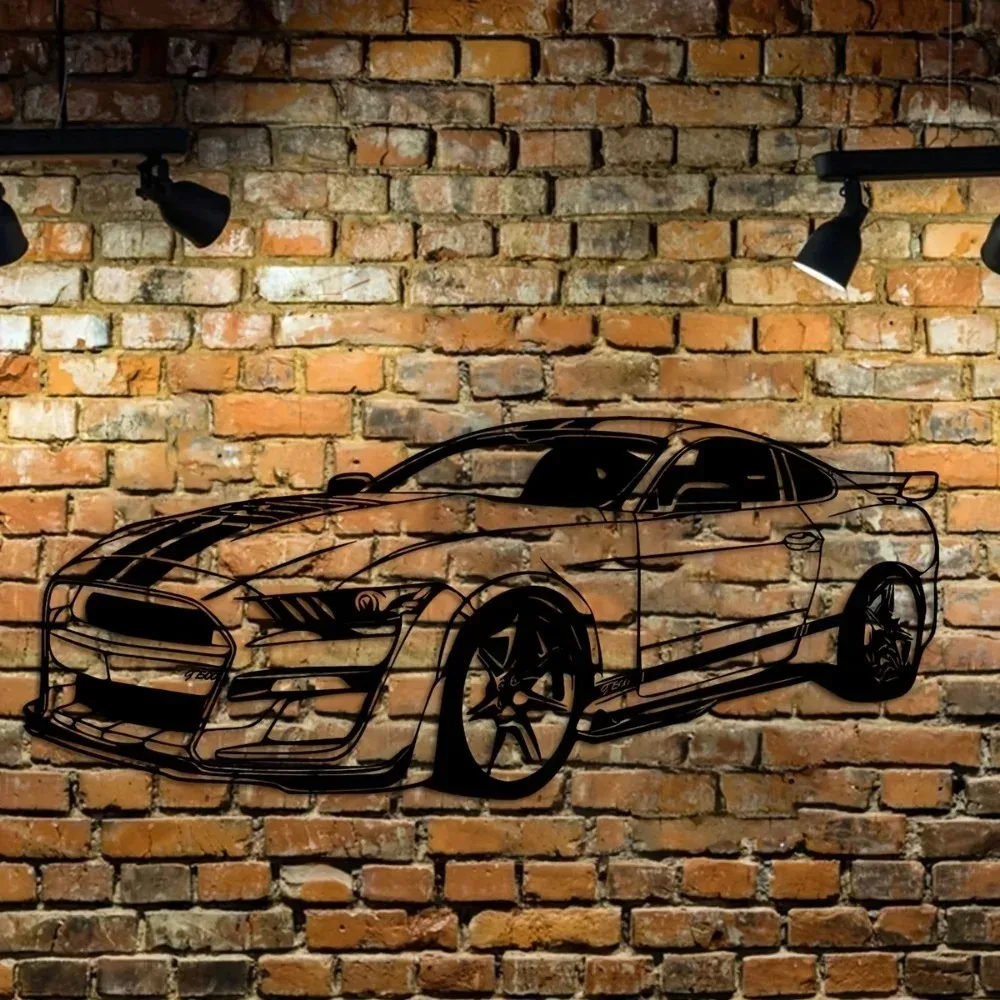 Außergewöhnliche Art Deco Metall-Auto-Wandskulptur Einzigartiges Sportwagen-Design Geschenk für Auto-Enthusiasten
