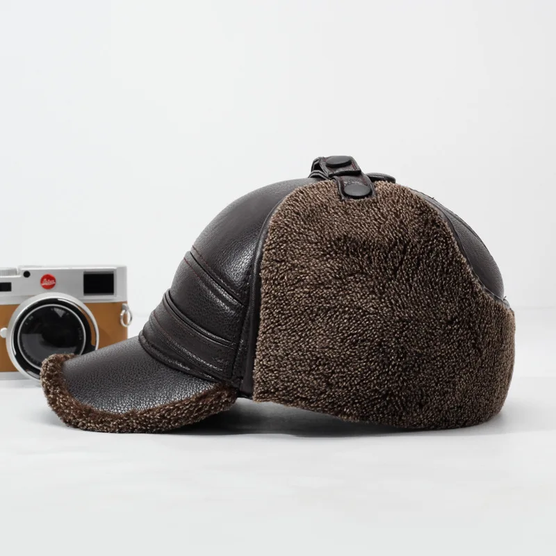 2026New PU Leather Winter Men' - Leather Work Hat 评论和价格