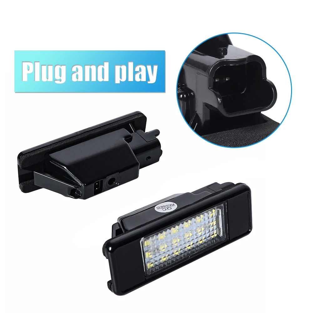 2 قطعة خالية من الأخطاء الأبيض LED لوحة ترخيص السيارة مصابيح كهربائية اكسسوارات لسيتروين C2 C3 C4 C5 C6 C8 بيجو 106 308 3008 207 307