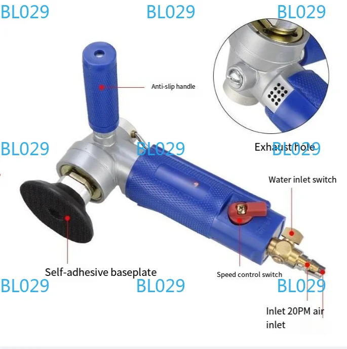 

SM100 water injection pneumatic 3 inch 4 inch marble jade polishing marble water mill