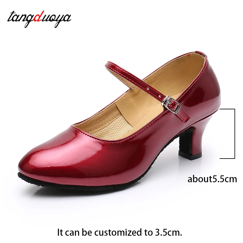 Wholesale Latin Dance Shoes Women Dancing Shoes High Heeled 5.5cm Ballroom Modern Dance Shoes For Women Indoor\\Outdoor