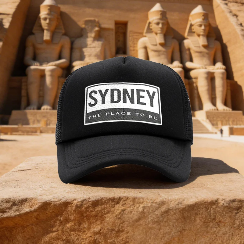 Unisex Sydney Print Mesh Baseball Cap, Duckbill Cap for Running, Walking, Camping - Multiple Colors Available - Ideal Gift for P