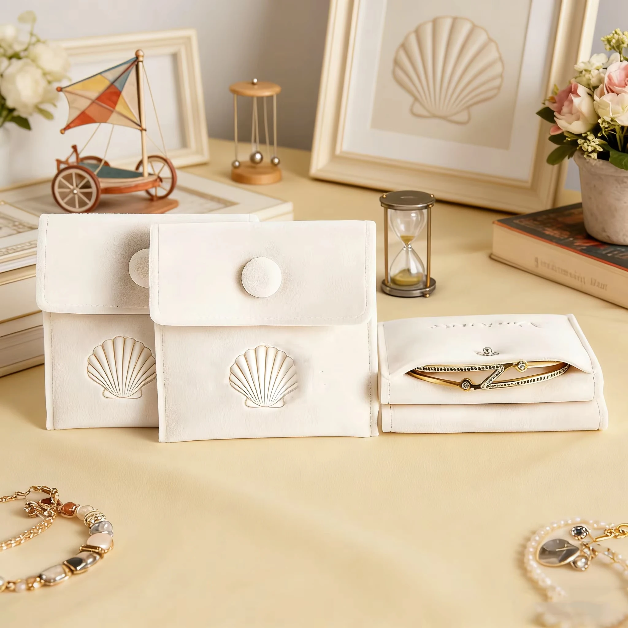 

100Pack Personalized Jewelry Earrings Rings Gift Velvet Snap Button Bag for Wedding Necklace Container Birthday Party Favor