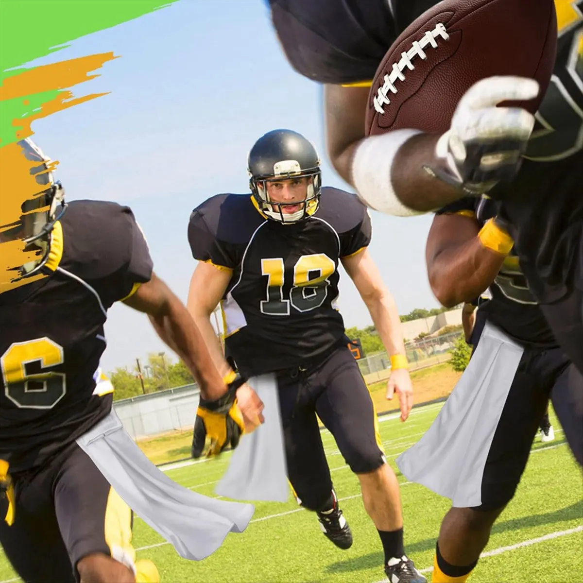 POPULAR - Juego de 4 Toallas de Fútbol Americano Altamente Absorbentes, Toallas de Mano Suaves para Jugadores de Softbol, Golf y