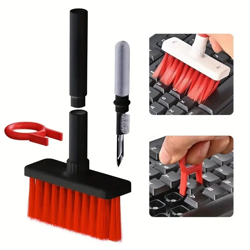 5-In-1 Keyboard Cleaning Kit Laptops Cleaner With Keycap Puller Multifunctional Keyboard Brush Cleaning Set For Desktop Computer