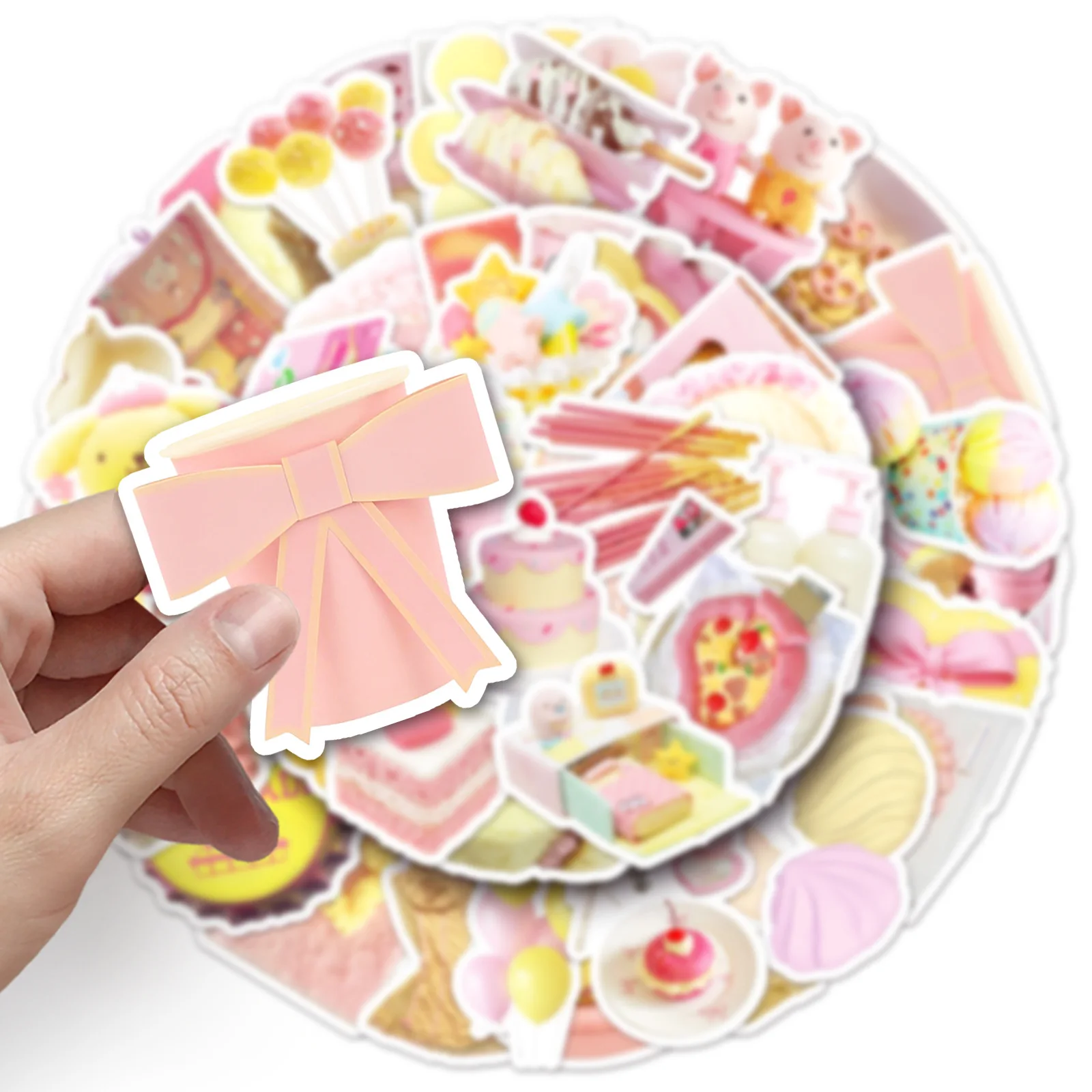 50 قطع الكرتون لطيف الأصفر الوردي الكتابة على الجدران ملصقات الكورية Ins نمط الزخرفية قضية الهاتف المحمول كوب ماء ملصقات دفتر