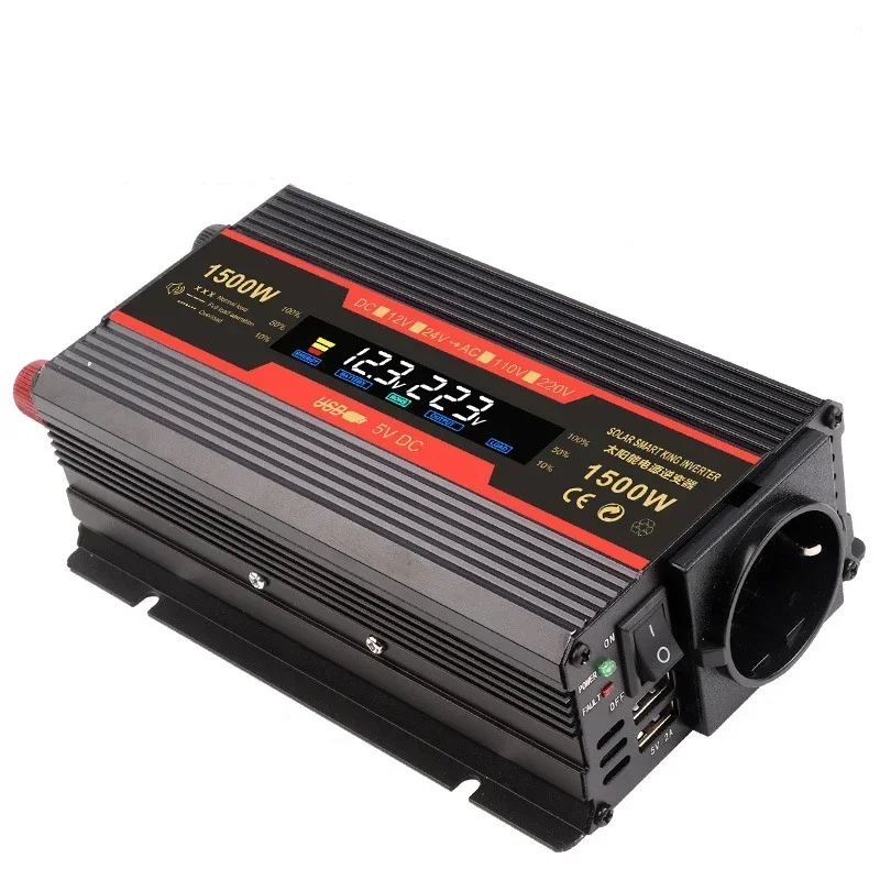 Onduleur à onde sinusoïdale pure 12V à 220V, 2000W, 2600W, convertisseur de tension CC à CA, mini-alimentation de voiture, 12, 220