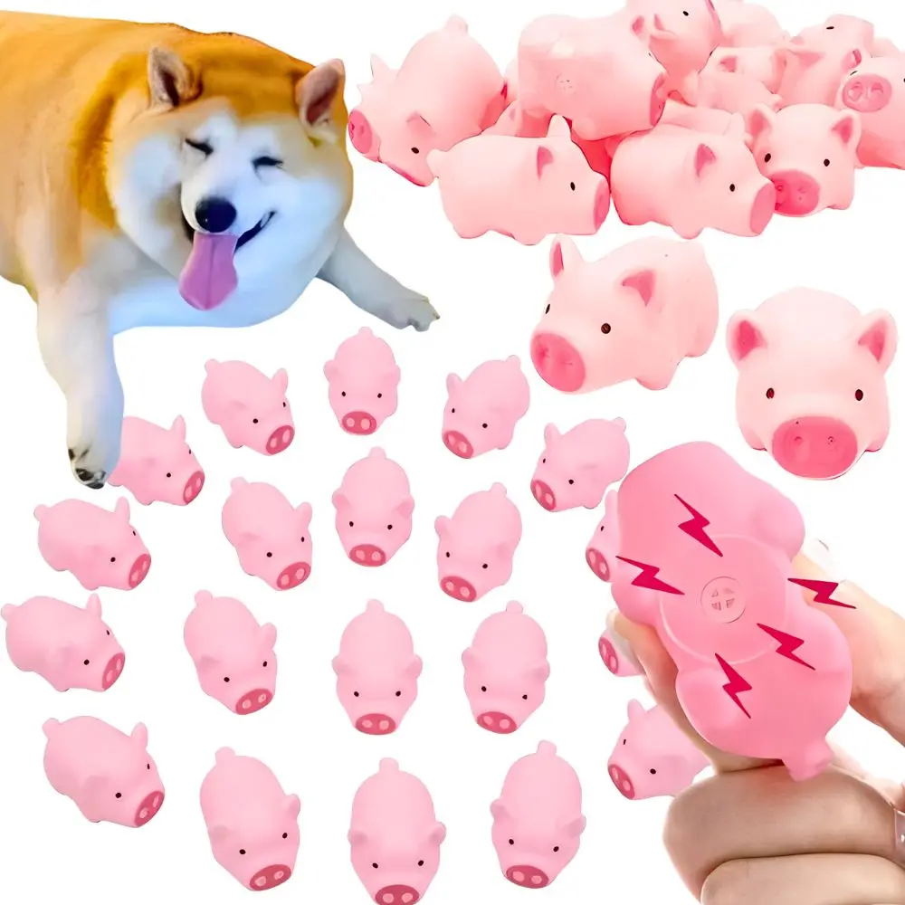 16/21 Stück Quietschendes Plastik-Schweinchen Hundespielzeug, Weiches Quietsch-Schweinchen, Welpen-Kauspielzeug für Zahnung, Interaktives Haustierzubehör für Hundespiele YMY
