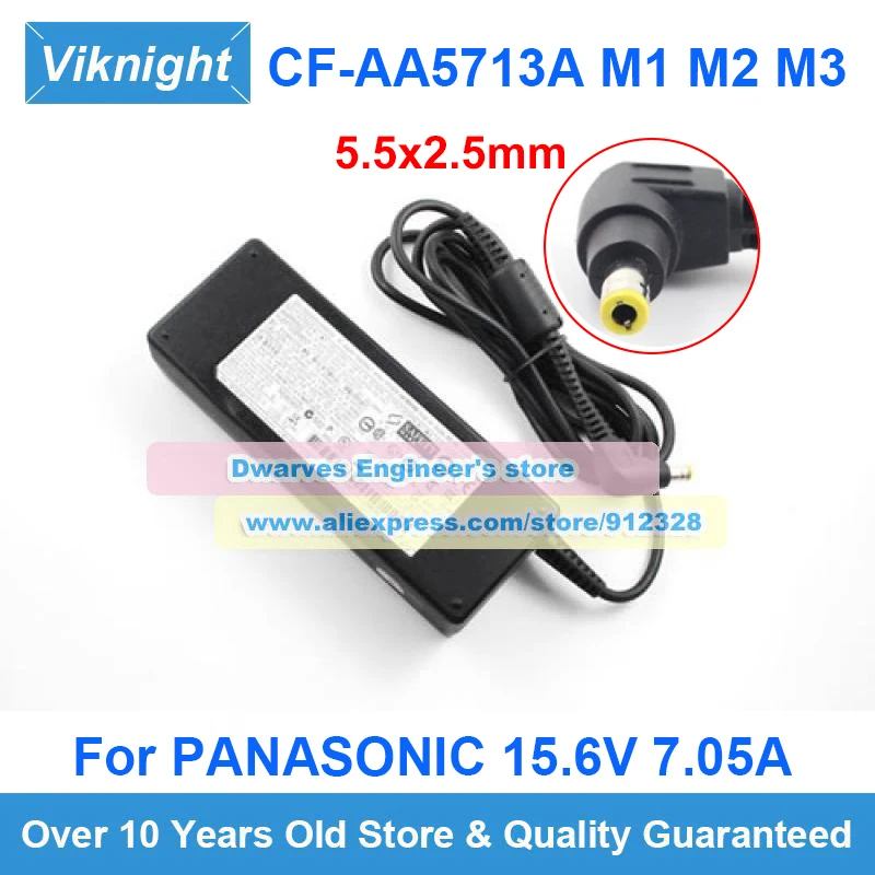 Genuine CF-AA5713A2E 15.6V 7.05A AC Power Adapter For Panasonic TOUGHBOOK CF-31 CF-52 CF-53 CF-AA5713A M1 M2 CF-AA5713A Charger