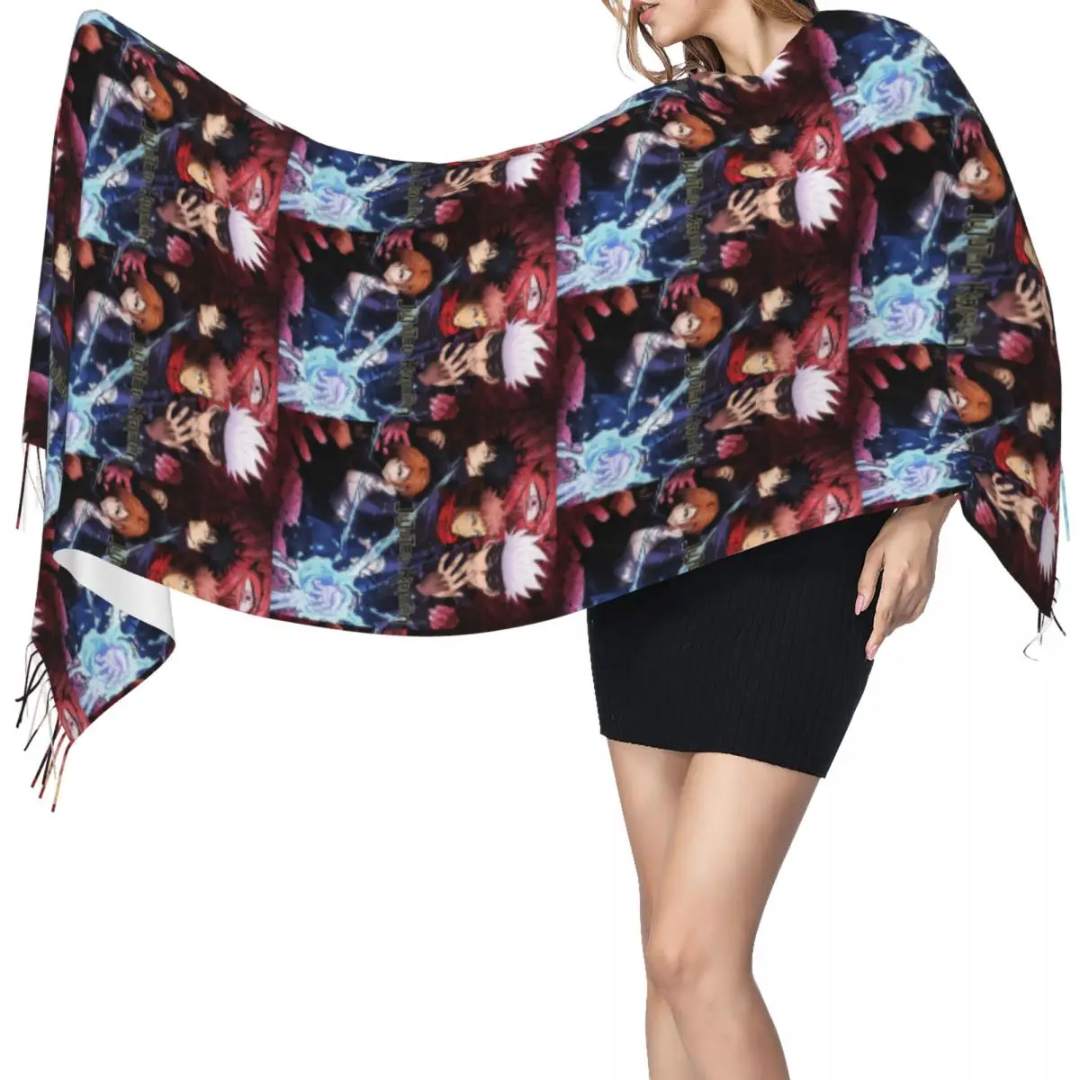 

Megumi Besto Friendo Jujutsu Kaisen Sukuna аниме шарф шарфы женские мягкие теплые шали и накидки большая зимняя шаль