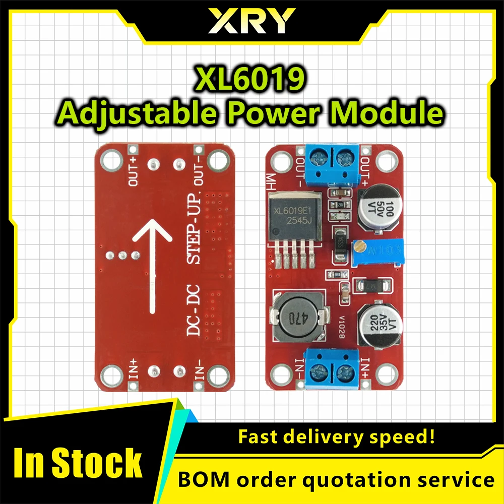 XRY 5A DC-DC Step Up Power Module Boost Volt Converter 3.3V-35V To 5V 6V 9V 12V 24V XL6019