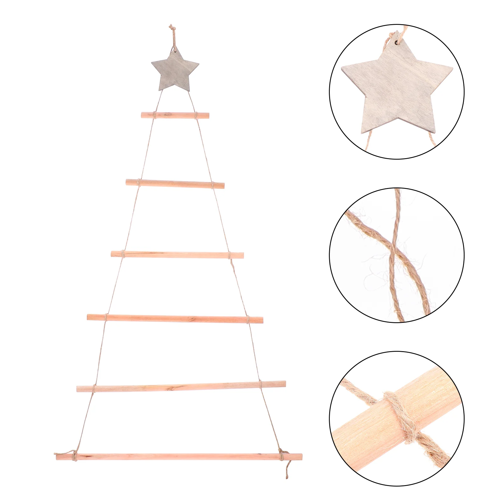 

Christmas Tree Wall Hanging Ladder Decoration Xmas Rope Sticker Rack Branch Wood