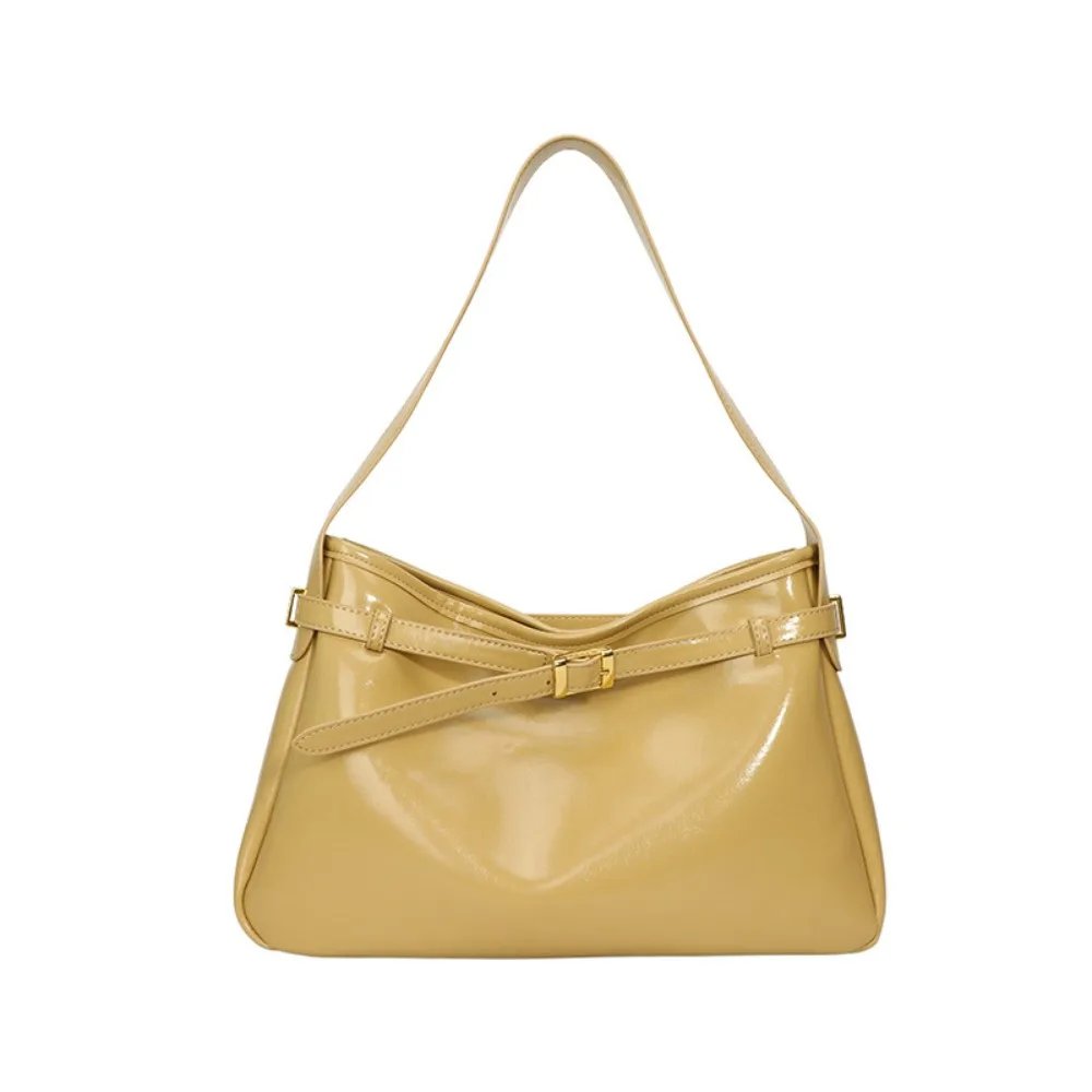 

Korean Style Retro PU Tote Bag Tote Bag Solid Color Large Capacity Handbag Large Capacity Ethnic Style Underarm Packs