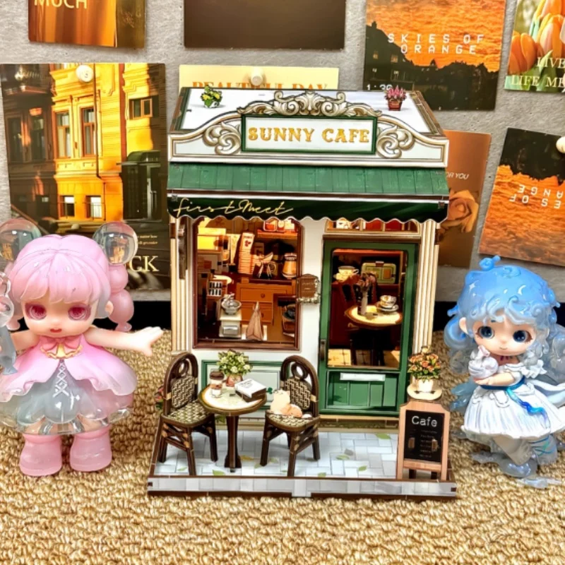 كوتيبي معطر كوخ صناعة يدوية لتقوم بها بنفسك متجر الزهور منزل صغير مدينة المشي تجميع خشبي نموذج ثلاثية الأبعاد لغز هدايا للفتيات