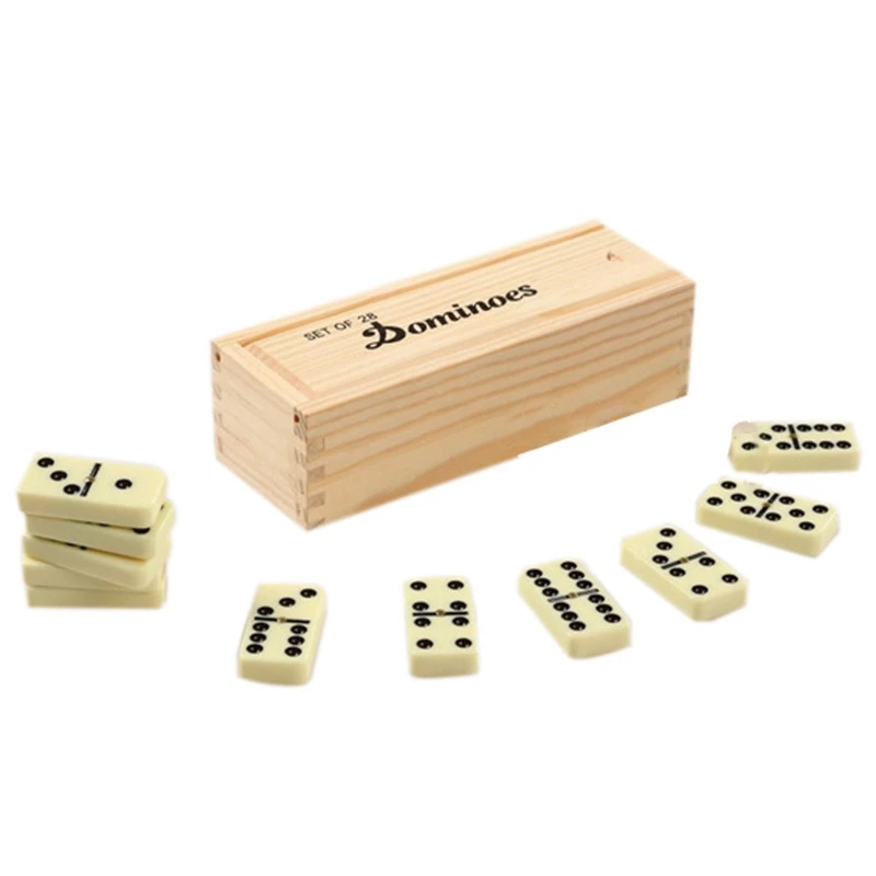 Scatola di legno Set di domino Set di nove domino Set di 28 domino Gioco di domino Tavolo di domino Treno di domino Treno messicano Domino