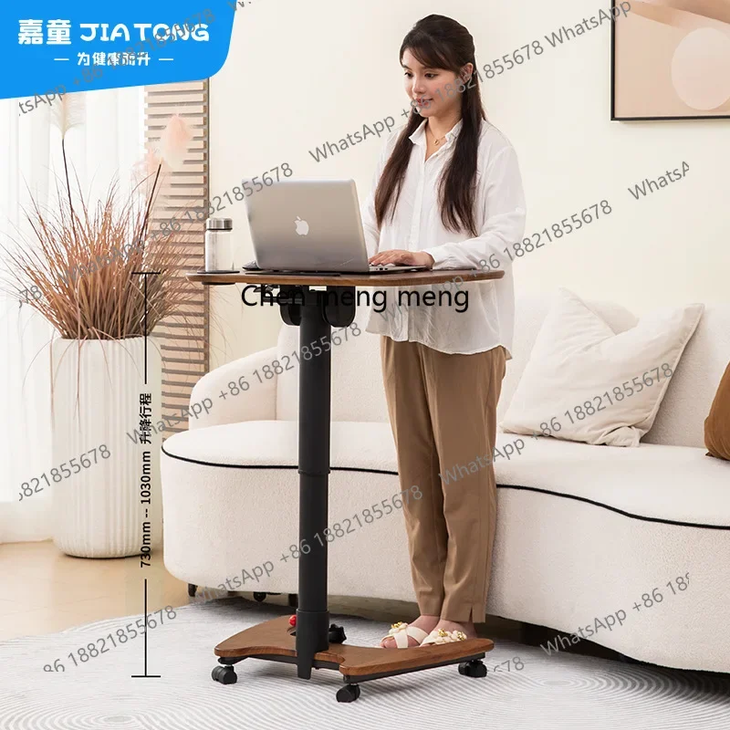 

E153 Folding Lifting Computer Desk Standing Lifting Workbench Movable Flip Learning Solid Wood Desk