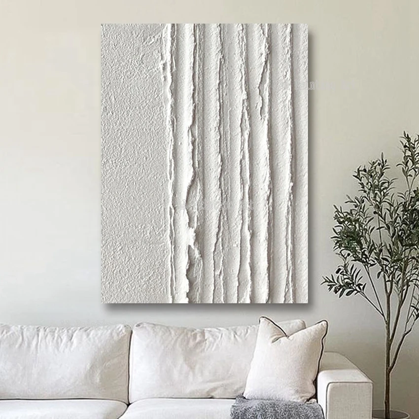 Imagem -02 - Pesado Moderno Textured Wall Painting Branco Acrílico Canvas Picture Grosso 3d Arte Abstrata Pintados à Mão Artwork