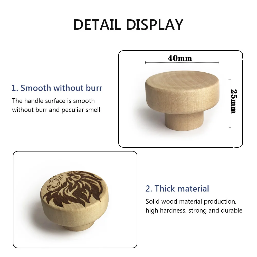 XMSJ Animal pattern Wooden Engraved Draw Knob Boho Nursery Drawer Pull Rustic Doorknob Nature Wood Cabinet Furniture Handles