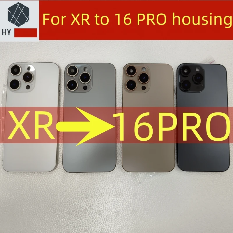 housing  For XR Like 16 Pro Housing XR Up To 16 Pro Housing Back DIY Back Cover Housing Battery Middle Frame Replacement